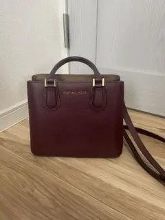 MICHAEL KORS バーガンディ ハンドバッグ ポーチ付き - メルカリ