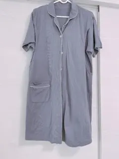 値下げ中！マタニティ ワンピース 半袖 M〜L グレー 前開き 授乳 産前産後