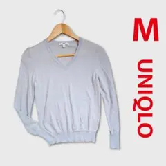 UNIQLO ライトグレー Vネック セーター M