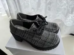 【美品】NUOVO チェック柄レースアップシューズ　 M(23〜23.5cm)
