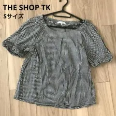 THESHOPTK 半袖 チェック ブラウス トップス ブラック ホワイト Sのサムネイル