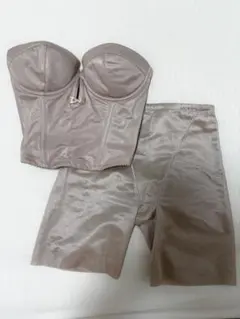 【D65/S】ブライダルインナー ベージュ ビスチェ パンツ セット