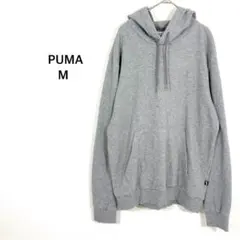 プーマ◉パーカー プルオーバー グレー スポーツ PUMA立体ロゴ レイヤード