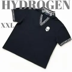 【HYDROGEN】 ポロシャツ スカルロゴ 刺繍 ブラック XXL Y2Kのサムネイル