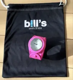b!ll's ビルズ　ピンクラバー腕時計　専用袋付き