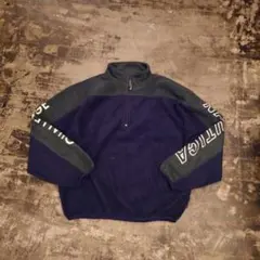 NAUTICA　ハーフジップフリース　ロゴスリーブ　USA製　L　4772