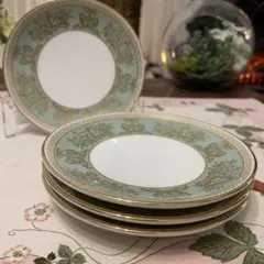  コロンビアセージグリーン ディナープレート27cm 4枚セット Yahoo!オークション -「ウェッジウッド コロンビアセージ