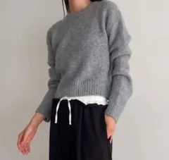 新品 CANAL JEAN El mar 襟付きボーダーニット グレー - メルカリ