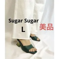 美品 Sugar Sugar スクエア クリア ヒール ミュール サンダル 24のサムネイル