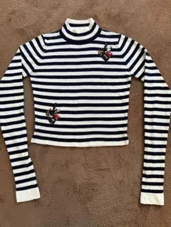 ZARA ストライプ ハイネック セーター S