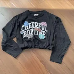 ピンクラテ クロップド丈長袖カットソー M ブラック