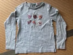 メゾピアノ ティーパーティー刺繍 長袖Tシャツ 140