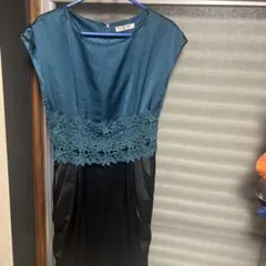 Bou Jeloudブージュルードノースリーブ膝丈ワンピースグリーン×黒Mサイズ