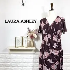 ローラアシュレイ★　LAURA ASHLEY　ワンピース　花柄　カシュクール風