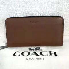 COACH コーチ 長財布 ラウンドファスナー長財布 ブラウン レザー製
