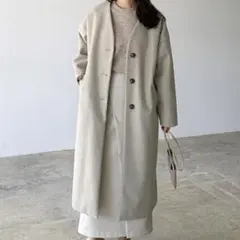 匿名配送　Lian ノーカラー　ロングコート