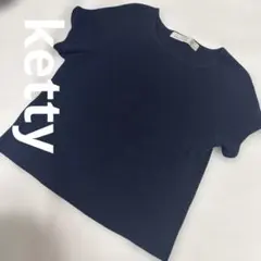 Doux toucher ketty ネイビー 半袖ニット　キュプラ　綿のサムネイル