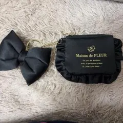 Maison de FLEUR ブラックリボンポーチ
