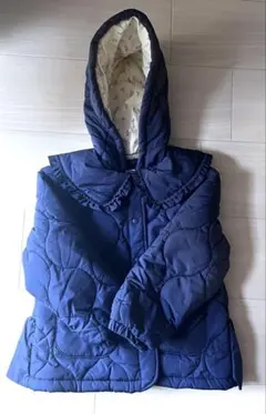 Biquette Club 衿付きキルトジャケット ダウン ネイビー 120
