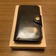 新品箱入りシュペリオールレイバー iPhoneX レザーケース黒 コードバン