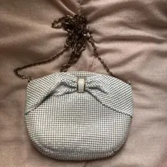 メタリックホワイト クロスボディバッグ