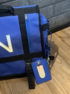 在庫1点！本革手縫い⭐︎青色　通塾・通学用　定期入れカード入れ　電車バス