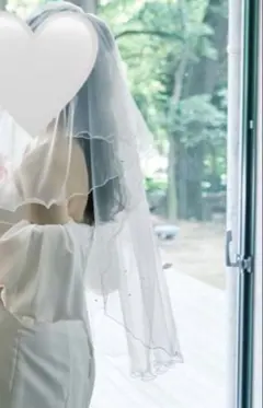 ウェディングベール ラインストーン付き　美品