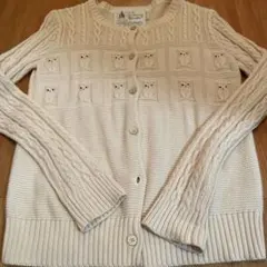 GOTOHOLLYWOOD ケーブル編みふくろうカーディガン　デニム&ダンガリー