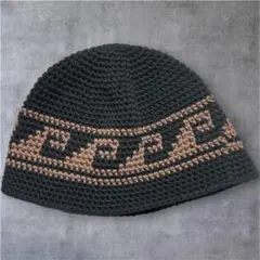 クラッシャーハット バケットハット ニット帽 クロシェハット 波柄　波模様