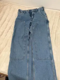 ZARA ダブルニー デニムパンツ ライトブルー
