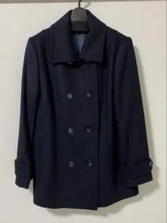 ネイビー ウール ピーコート