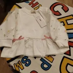 la poche biscuit 花刺繍チュールロンT