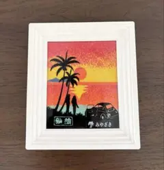 昭和レトロ 赤富士 富士山 立体画 夕焼け 古民家 日本家屋 日本画 絵画