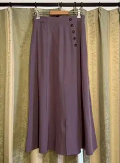 GRLgm313 フロントスリットフレアスカート　パープル　Lサイズ新品タグ付き