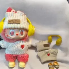 ラブブ ニット帽、セーター、ヘッドホン、靴セット