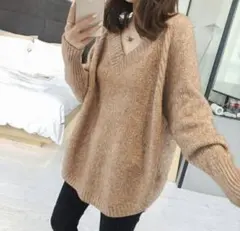 ❤️ラスト1点❤️ Vネックニット セーター レディース トップス♢♧♤