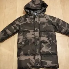 迷彩柄 フード付き中綿コート