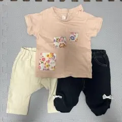 ズボン2枚とティシャツ1枚のセット