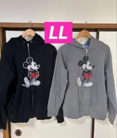 【公式】東京ディズニーリゾート　ミッキー　パーカーLLサイズ　2点セット　耳付き
