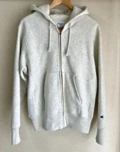 美品 チャンピオン リバースウィーブ ジップアップパーカー L 単色青タグ