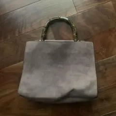 トート ショルダー バッグ　くすみピンク　バンブーハンドルバッグ