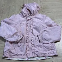 エニファム　ピンク フリル付きジャケット 140 ナイロンジャンパー