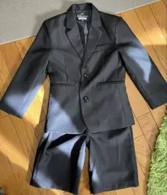 【美品】【入学式】【卒業式】フォーマル スーツセット 黒2点セット　西松屋