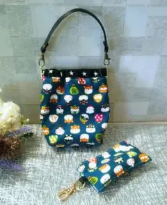 いぬ柄マナーポーチ　ゴミ袋ポーチ　2点セット　和柄　犬