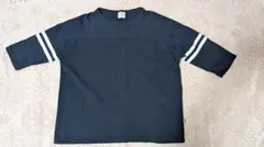 coen コーエン　ネイビー 五分袖Tシャツ