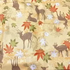 和調プリント　希少　鹿と紅葉柄　約50センチ