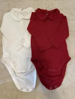 H&M オーガニックコットンボディスーツ 2枚セット