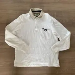 00年代　ヴィンテージ　ラコステ Crocodile ホワイト 長袖ポロシャツ