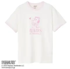 PLAZA限定！PEANUTS Snoopy ベルTシャツ ホワイト/ピンクのサムネイル