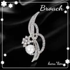 新品 パール ブローチ S字 一粒 卒業式 入学式 エレガント セレモニー a